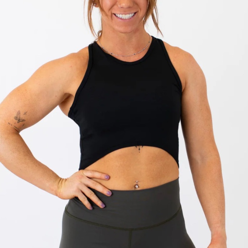 Black Sleeveless Crop Top